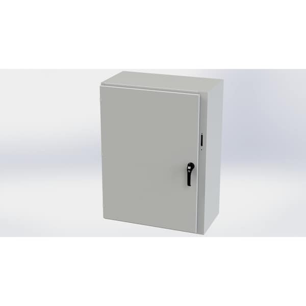 3 Point Latch with Padlock Handle Electrical Enclosures, 42 in H, 16 in D, 31.38 in W, Carbon Steel